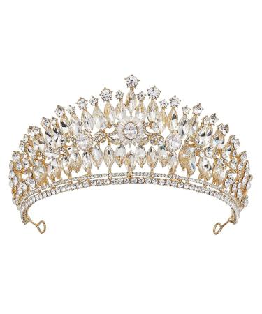 AW BRIDAL Crowns for Women Rhinestone Queen Gold Crown -Princess Tiara Headband for Wedding Pageant Birthday Party  Gold - Buy Online on GoSupps.com