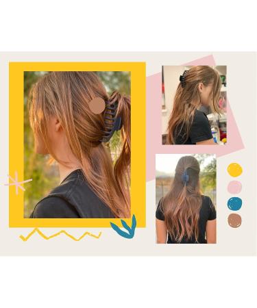 MEKEN 4-Pack Flexible & Durable Matte Colored Claw Hair Clips for Women - Large Jaw Clip for Thick or Thin Hair - Bonus 20 Black Hairpins - Buy Online on GoSupps.com