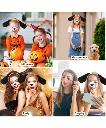 5-Piece Puppy Dog Costume Set for Adults & Kids - Headband Ears Fly Cock Fake Nose - Party Decoration Accessories in Yellow - Buy Online on GoSupps.com