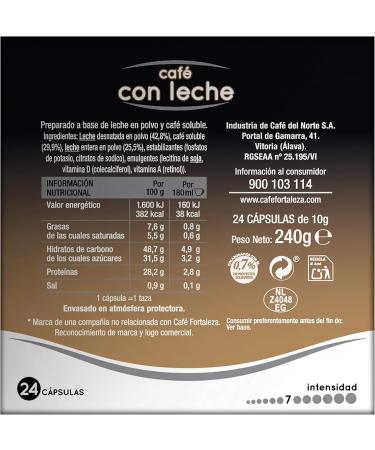  CAF fortaleza desde 1885 - Caf Fortaleza - Dolce Gusto compatible capsules caf au lait flavor perfectly balanced and ready to drink - Pack of 24 x 4 - Total 96 capsules - Buy Online on GoSupps.com