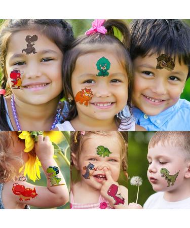 50 PCS 3D Dinosaur Temporary Tattoos for Kids - Fun T-Rex Fake Face Tattoo Sticker Set for Children's Party Favors - Small Dino Tattoos for Girls & Boys Birthday Gifts - Buy Online on GoSupps.com