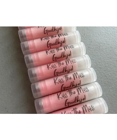 10 Kiss the Miss Goodbye- Bridal Shower Ros Wine Lip Balms Bachelorette Party - Clear Labels
