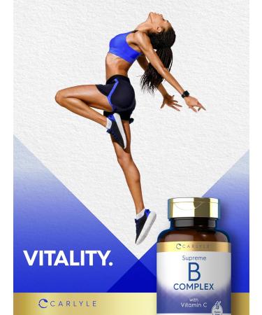 Carlyle Vitamin B Complex for Women and Men | 250 Caplets | with Vitamin C | Vegetarian Non-GMO and Gluten Free Supplement 250 Count (Pack of 1) - Buy Online on GoSupps.com