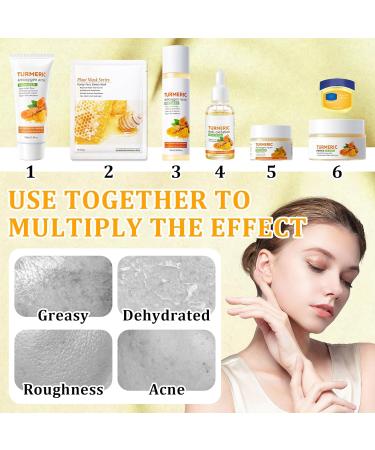 9 Pcs Turmeric Skin Care Set with Facial Cleanser Toner Face Serum Face Cream Eye Cream Moisturizing Lip Balm Hydrating Face Sheet Masks Skin Care Kit for Women and Men - Buy Online on GoSupps.com