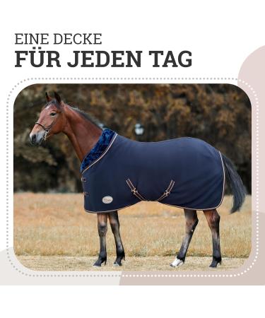Esposita Sweat Ceiling with Fur Collar Champion Edition - Navy/Rose Gold 135cm | Fleece Cover with Ornamental Piping & Show Blanket - Buy Online on GoSupps.com