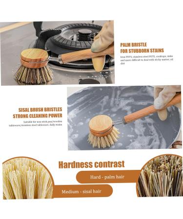 Dish Brush Dish Brush 1 Set Dish Scrub Brush Includes 1 Handle & 2 Replaceable Brush Head Kitchen Scrub Brush for Pot Sink Stove Dishes - Buy Online on GoSupps.com