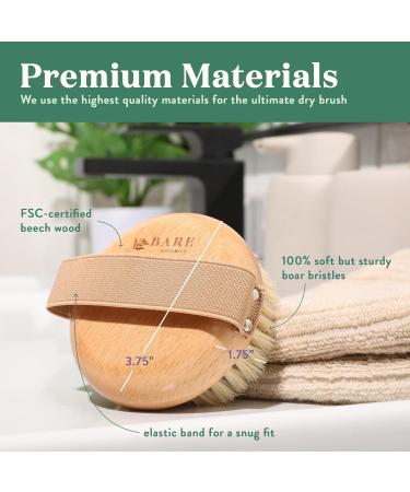 Buy Bare Botanics Palm Size Dry Brush - Exfoliating Body Scrubber for Men & Women | Easy to Use with Elastic Strap | Ideal for Shower & Dry Brushing | Medium Firmness - Buy Online on GoSupps.com