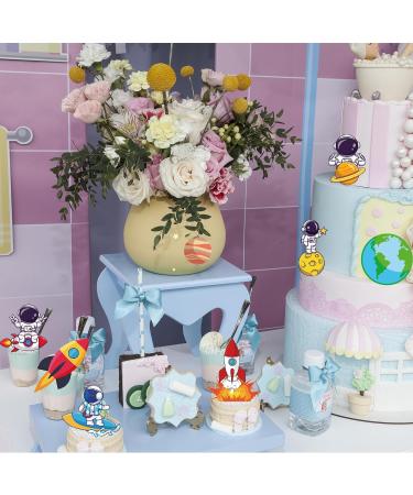ICNYEKl 25 Pcs Space Cupcake Toppers with Giant Astronaut Happy Birthday Cake Topper Rocket Planet Cake Decorations for Outer Space Themed Parties Space Baby Showers Birthday Party Supplies - Buy Online on GoSupps.com