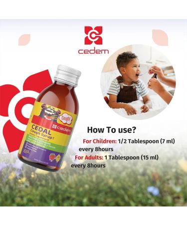 Buy CEDEM AG Cough Syrup - 100% Natural Throat Relief Honey & Chamomile Non-Drowsy & Alcohol-Free for Kids & Adults - International Shipping Available - Buy Online on GoSupps.com