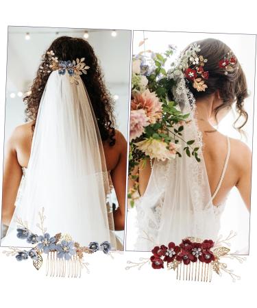 Beaupretty 2 Set bridal headwear bridal hair clip side bridal hair pin hair combs for women hair clips for wedding bridal comb pearl hair comb wedding headwear vintage accessories bridesmaid - Buy Online on GoSupps.com