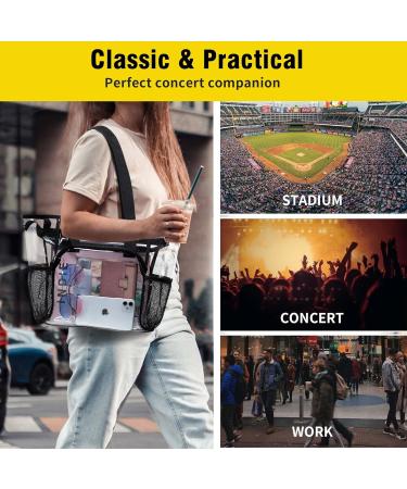 Vorspack Large Clear Tote Bag - Stadium Approved 12x12x6, Perfect for Work and Beach - Black - Buy Online on GoSupps.com