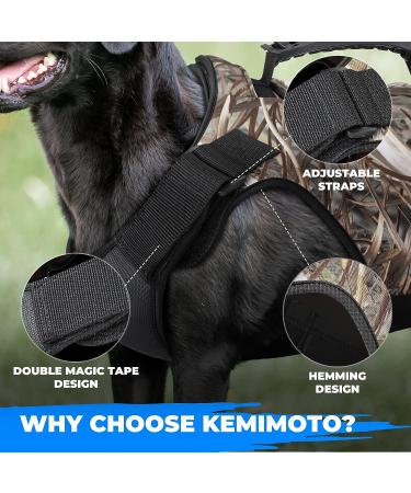 Kemimoto Camo Neoprene Dog Hunting Vest - 5mm Thick Chest Protection - Adjustable & Comfortable for Medium Dogs - Buy Online on GoSupps.com