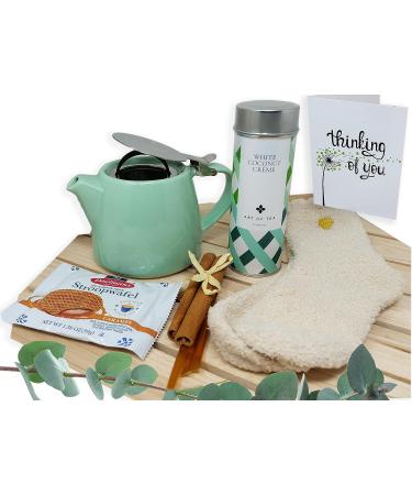 Sympathy & Self Care Gift for Tea Lovers: Tea Pot, Socks, Snacks & Gourmet Loose Tea | Thinking of You Gift for Women - Wife, Sister, Grandma - Buy Online on GoSupps.com