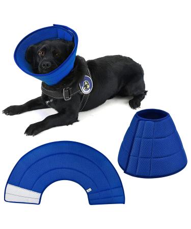 Newsbirds sore crane for dog easier conveniently soft recovery elisabethan collar for pets Adjustable protective collar for dog cats blue 4 size 4 for young dogs cats blue