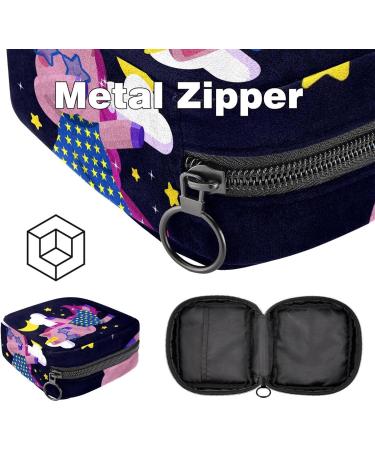 Navy Leaves Unicorn Women's Napkin Keeping Bags | Portable Period Pocket for Teens & Girls | Menstrual Cup & Breastfeeding Holder - Shop Internationally - Buy Online on GoSupps.com