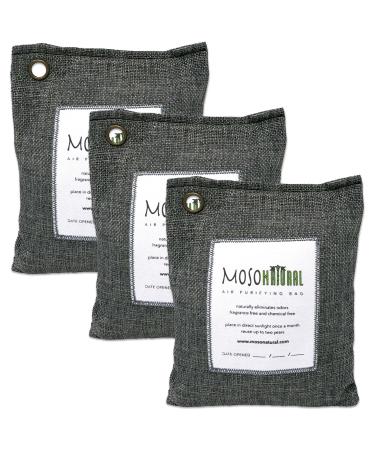 Moso natural air purification bag 200 g 3 pieces a odorless smell sheaf for cars cupboards bathrooms pet areas.Premium moso bamboo coal odor absorber two years of lifespan anthracite 1 count (pack of 3) - Buy Online on GoSupps.com