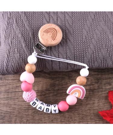Buy Cute Baby Dummy Clip - Soft Silicone Pacifier Holder Chain in Pink | Perfect Baby Gifts - International Shipping Available - Buy Online on GoSupps.com