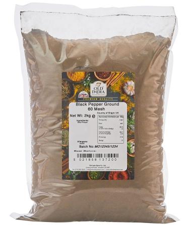 Old India Black Pepper Ground 60 Mesh 2kg 2 kg (Pack of 1)