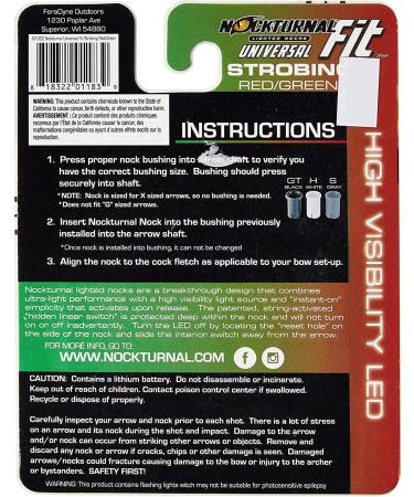 Nockturnal Fit Universal Size Green Lighted Arrow Archery Nocks 3 Pack - Red & Green Strobing - Buy Online on GoSupps.com