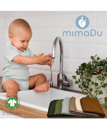 Mimadu Bio GOTS Baby Muslin Towel 25x25 cm | 100% Organic Cotton | Super Soft & Absorbent | Eco-Friendly Baby Care | Mini Wash Cloths - Buy Online on GoSupps.com