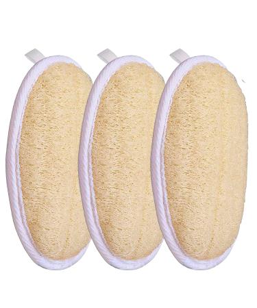 Jaunty Natural Loofah (3PC Pack) Sponge Exfoliating Body Scrubber Made with Eco-Friendly and Biodegradable Suitable for Women Babies and Men