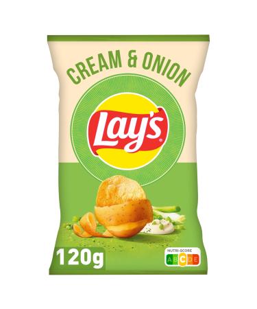 LAY'S Chips Saveur Cream and Onion 120g Cream & Onion 120 g (Lot de 1)