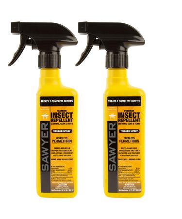 Sawyer Products SP6492 Premium Permethrin Insect Repellent for Clothing, Gear & Tents, Trigger Spray, 12-Ounce, Twin Pack