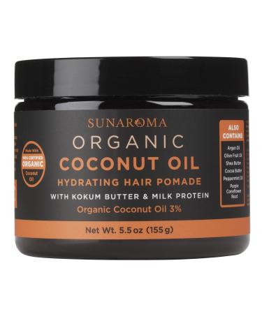 SUNAROMA Organic Coconut Oil Hair Pomade  5.5 oz.