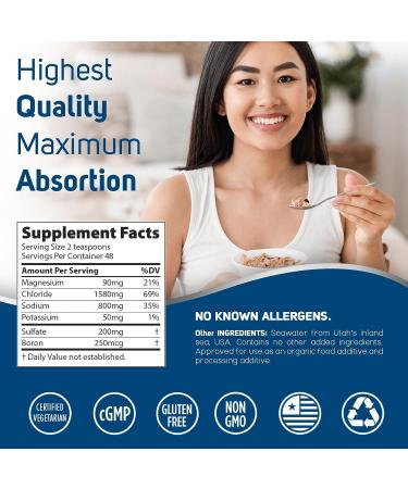 Trace Minerals Utah Sea Minerals - 100% Natural Ocean Derived Supplement - Buy Online on GoSupps.com