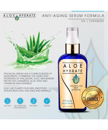 Hyaluronic Acid Serum 2 Oz - Moisturizing Anti-Aging Formula for Fine Lines & Wrinkles | Hydrating Unisex Skin Care - Buy Online on GoSupps.com