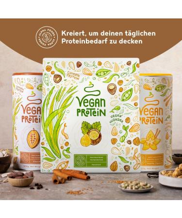 Premium Vegan Protein Powder 600g - 21g Protein per Serving - Hazelnut Flavor - Ideal Whey Replacement from Rice Peas Sunflower & Pumpkin Seeds - Buy Online on GoSupps.com