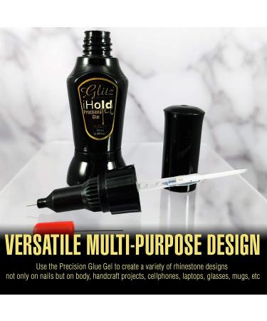 iHold Precision Glue Gel 10ml - Rhinestone & Bling Adhesive for Nail Art | DIY Nail Decoration Stick with Point Drill Pen | Clear UV LED Gel for Jewelry Diamond Manicure - Buy Online on GoSupps.com