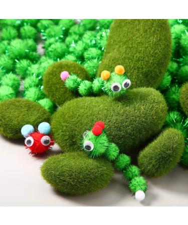 Hestya 500 Pcs 0.5 Glitter Pom Poms for Christmas Crafts - Light Green - Buy Online on GoSupps.com