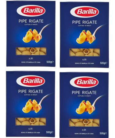 Ducomi Barilla Pipe Rigate 2kg Pack Griez pastes with quality ingredients to always be in good condition Irresistible everyday quality 2kg pack 4 x 500g (Pipe Rigate)