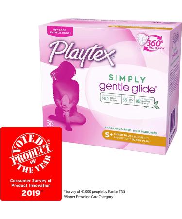 Playtex Simply Gentle Glide Unscented Tampons Super Plus Absorbency 36 Count - Pack of 1 - Buy Online on GoSupps.com