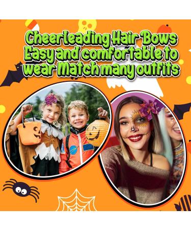 Sibba 6 Pieces Halloween Christmas Bow Hair Pins - Pumpkin Bat Boutique Clip Set for Girls - Buy Online on GoSupps.com