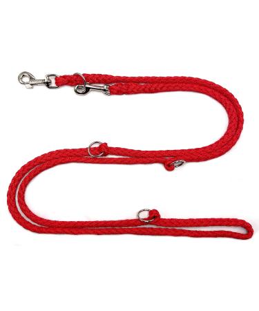 Dog leash double leash training leash for medium dogs up to 45 kg over 39 colors very stable (3.50 m red) 3.50 m red