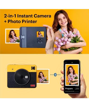 KODAK Mini Shot 3 Retro 4PASS 2-in-1 Instant Camera + Printer Bundle | White + 68 Sheets & Accessories - Buy Online on GoSupps.com