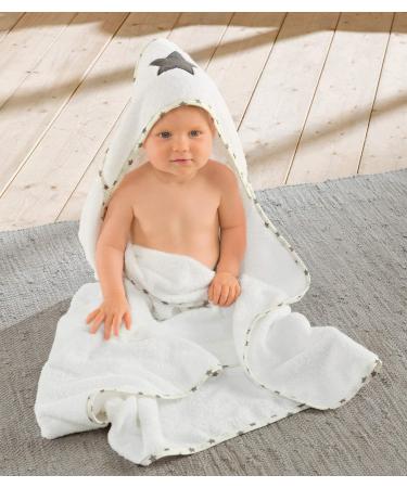 Erwin M ller Hooded Bath Towel - Appliqu Terry Cloth Grey-White 140x140 cm | International Shipping - Buy Online on GoSupps.com