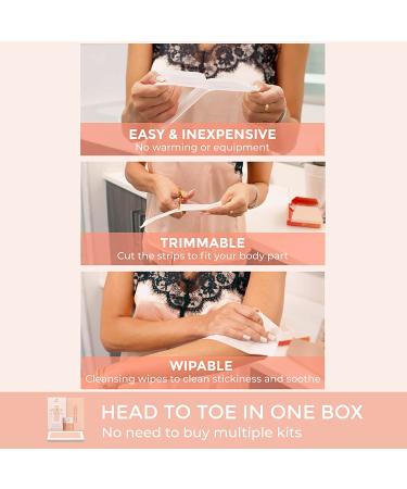 Body Wax Strips for Hair Removal - 40 Strips for Men and Women - Arms, Legs, Chest, Bikini, Face, Lips, Eyebrows - Brazilian Waxing Kit with 6 Wipes - Sensitive Skin - Vegan and Cruelty Free - Buy Online on GoSupps.com