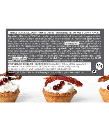 Gourmet Chipotle Sauce Pearls Dressing or Decoration 50g Chipotle Chilli Spheres in their liquid interior burst into your mouth when you bite them. - Buy Online on GoSupps.com