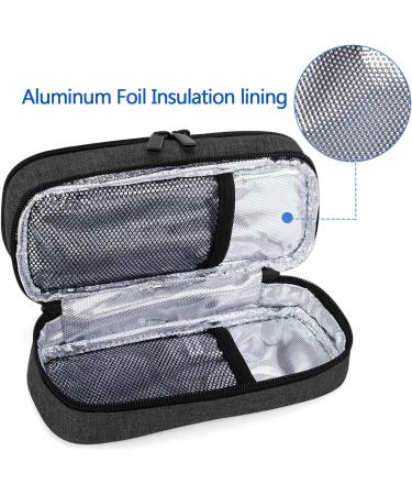 Yarwo Insulin Cooler Travel Case with Ice Packs - Diabetic Supplies Organizer for Insulin Pens and Glucose Monitors - Black - Buy Online on GoSupps.com