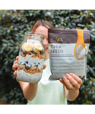 Kiva Organic Raw Chia Seeds 16 oz. Bag - USDA Organic, Non-GMO, Gluten-Free, Vegan | Omega 3, Protein, Fiber-Rich Plant-Based Superfood - Buy Online on GoSupps.com