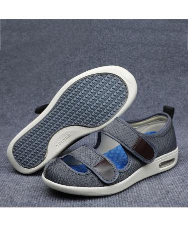 MisFun Men's Diabetic Shoes: Double Insole, Lightweight & Adjustable - Dark Grey - Size 12 - Buy Online on GoSupps.com