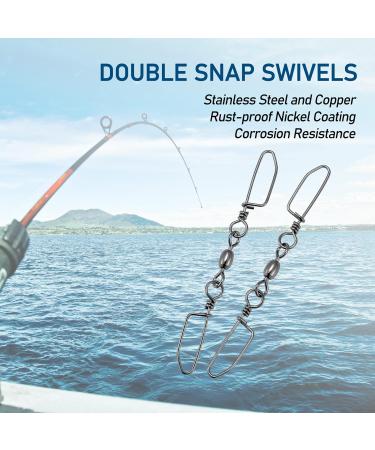 Dr.Fish 20 Pack High Strength Double Snap Swivels - Rust Resistant Stainless Steel Barrel Swivels for Saltwater Fishing - Trolling Planer Board Line Release Clips - Buy Online on GoSupps.com