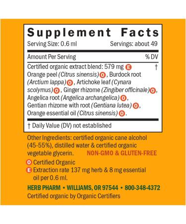 Herb Pharm Better Bitters Certified Organic Digestive Bitters Orange 1oz (2 Pack) - Natural Digestive Aid with Orange Flavor - Buy Online on GoSupps.com