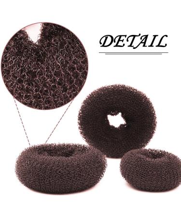 Donut bread maker hair bun maker 7-piece brown ring shape set with 10 U-shaped clips 5 elastic hair ropes. - Buy Online on GoSupps.com