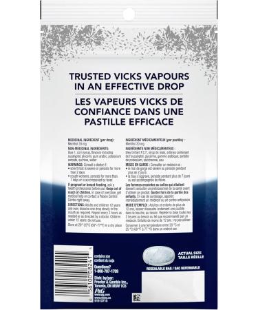Vicks VapoCOOL Max Medicated Drops for Temporary Cough and Sore Throat Relief & VapoCOOL Max Medicated Drops for Temporary Cough and Sore Throat Relief Honey Lemon Chill Flavour 40 Count Drops + Medicated Drops - Buy Online on GoSupps.com