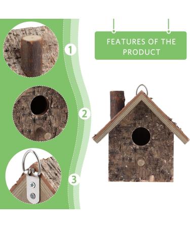 Wooden Bird Nesting Box House - Outdoor Garden Decorative Birdhouse 3.9x3.5x5.9inch - Buy Online on GoSupps.com