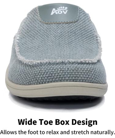 ZF ZEFUHER Men's Slip On Slippers with Wide Arch Support and Plantar Fasciitis Relief in Graygreen - Size 9.5 - Buy Online on GoSupps.com